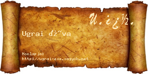 Ugrai Éva névjegykártya