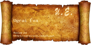 Ugrai Éva névjegykártya